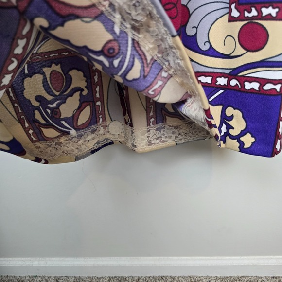 Leslie Fay Womens Mod Colorblock Knit Maxi Dress Vintage 70s Belted Abstract M - Picture 8 of 14